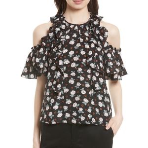 Cold Shoulder Silk Top